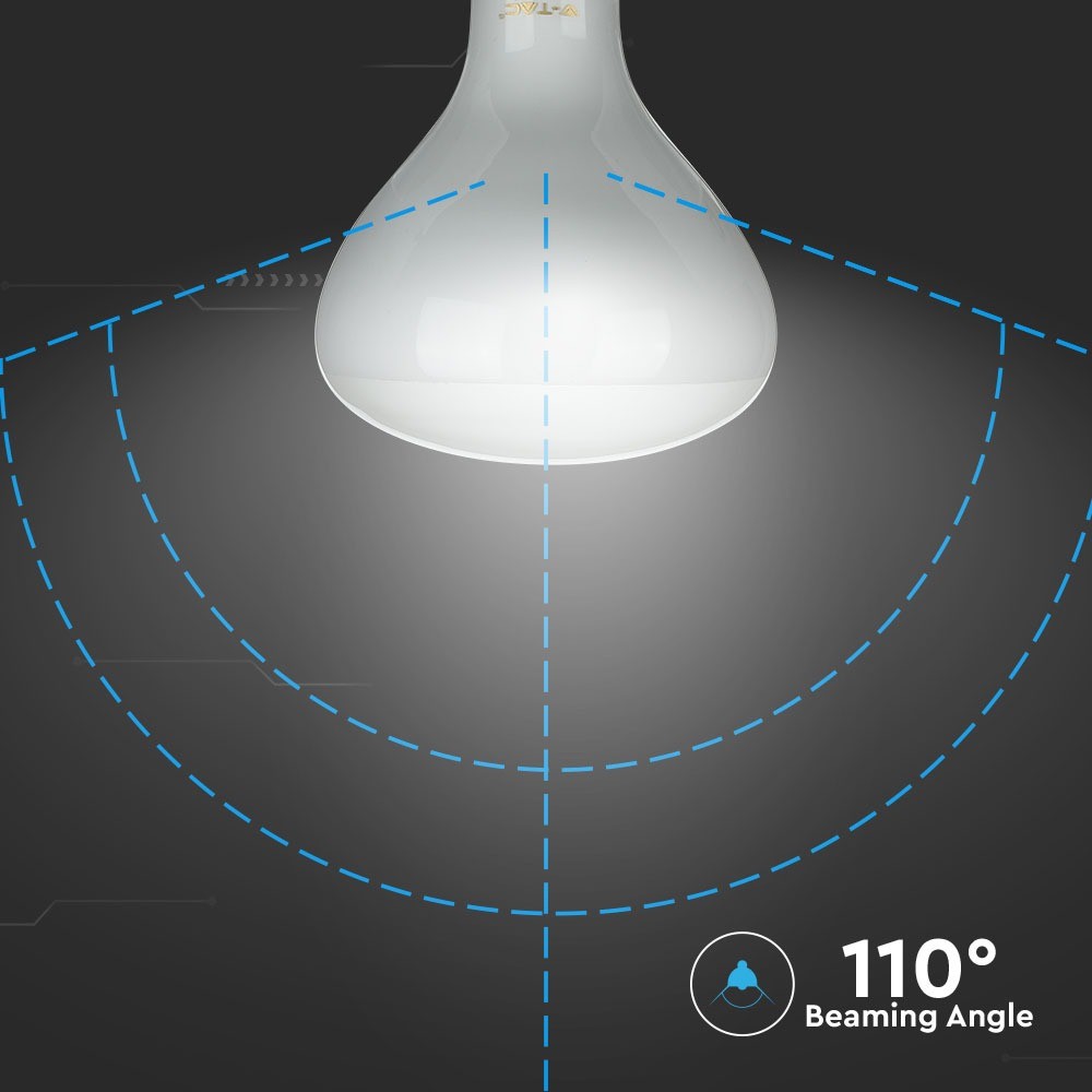 8W R125 LED Kultrådspære E27, 4000K Dæmpbar - Energibesparende LED lyskilde med stor E27 fatning, 600lm og høj farvegengivelse (RA80) - Ideel til dæmpbare belysningsløsninger.