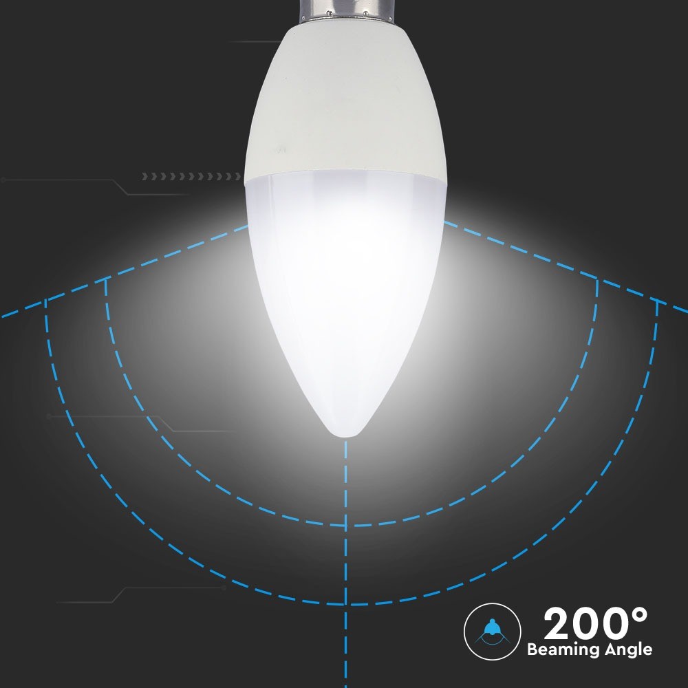 3,5W RGB+6400K Kertepære E14 - Dæmpbar med RF Kontrol - 320lm - RA80