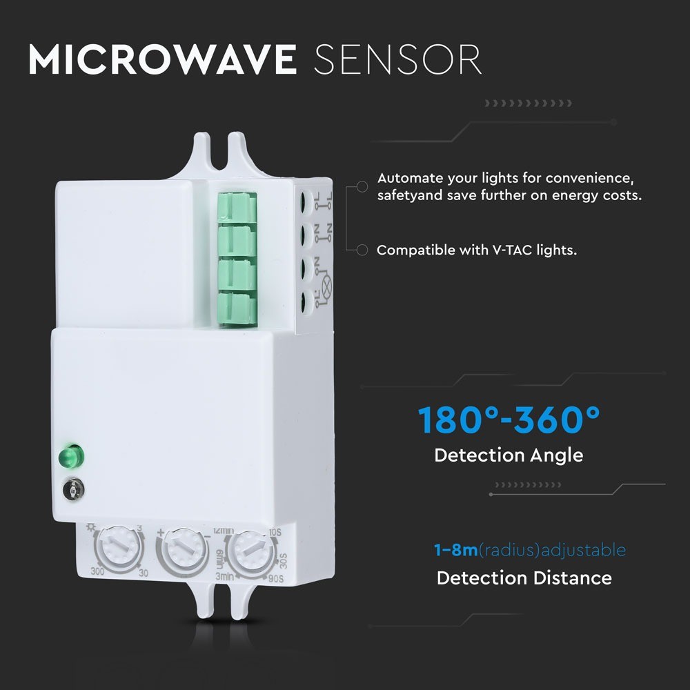 Mikrobølge Sensor til LED-belysning op til 300W