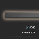 16W LED Væglys i Sort, 3000K, IP65, RA90, 2035lm - 1010*60*50mm