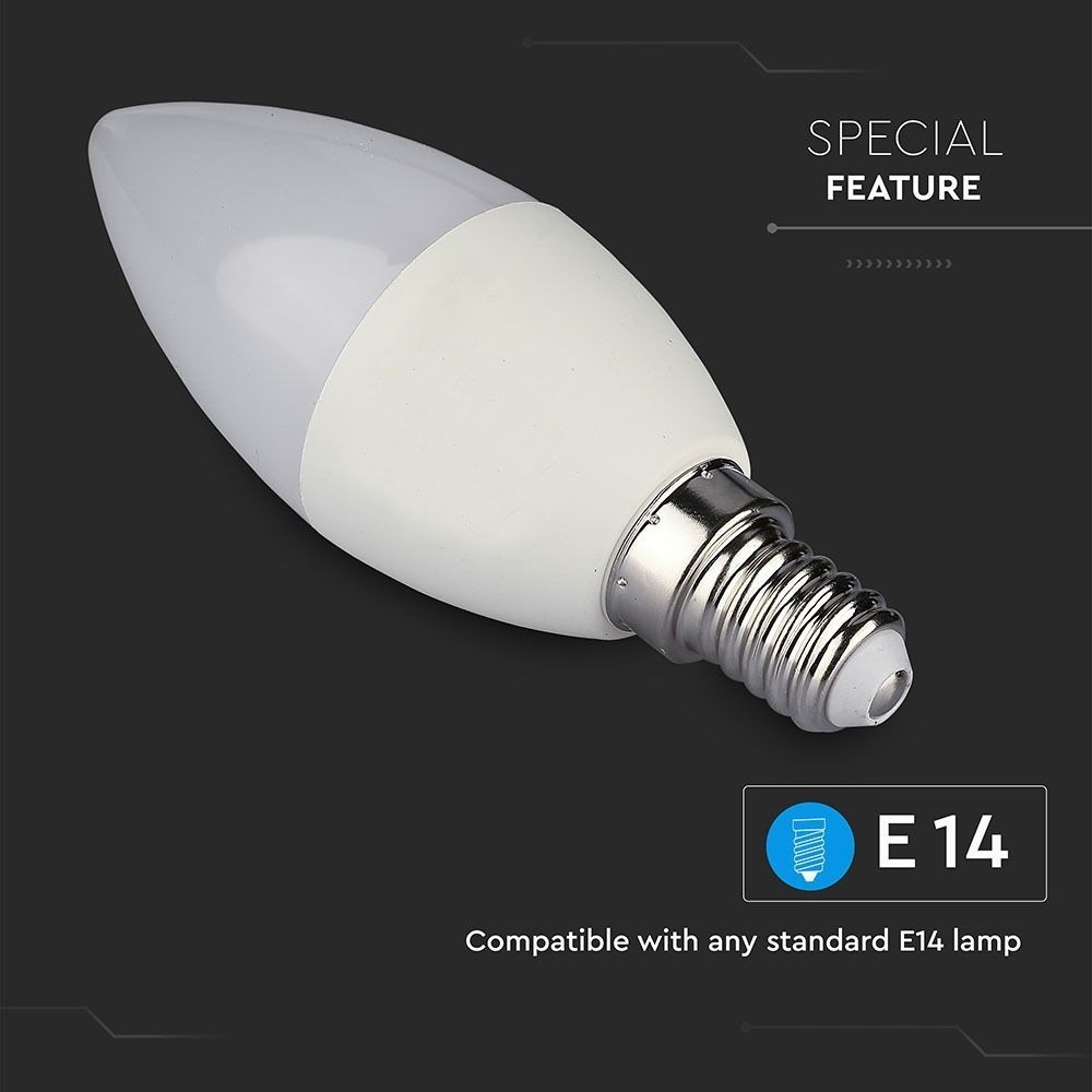V-Tac 5W Smart Home LED pære - Tuya/Smart Life, kompatibel med Google Home, Alexa og smartphones, E14