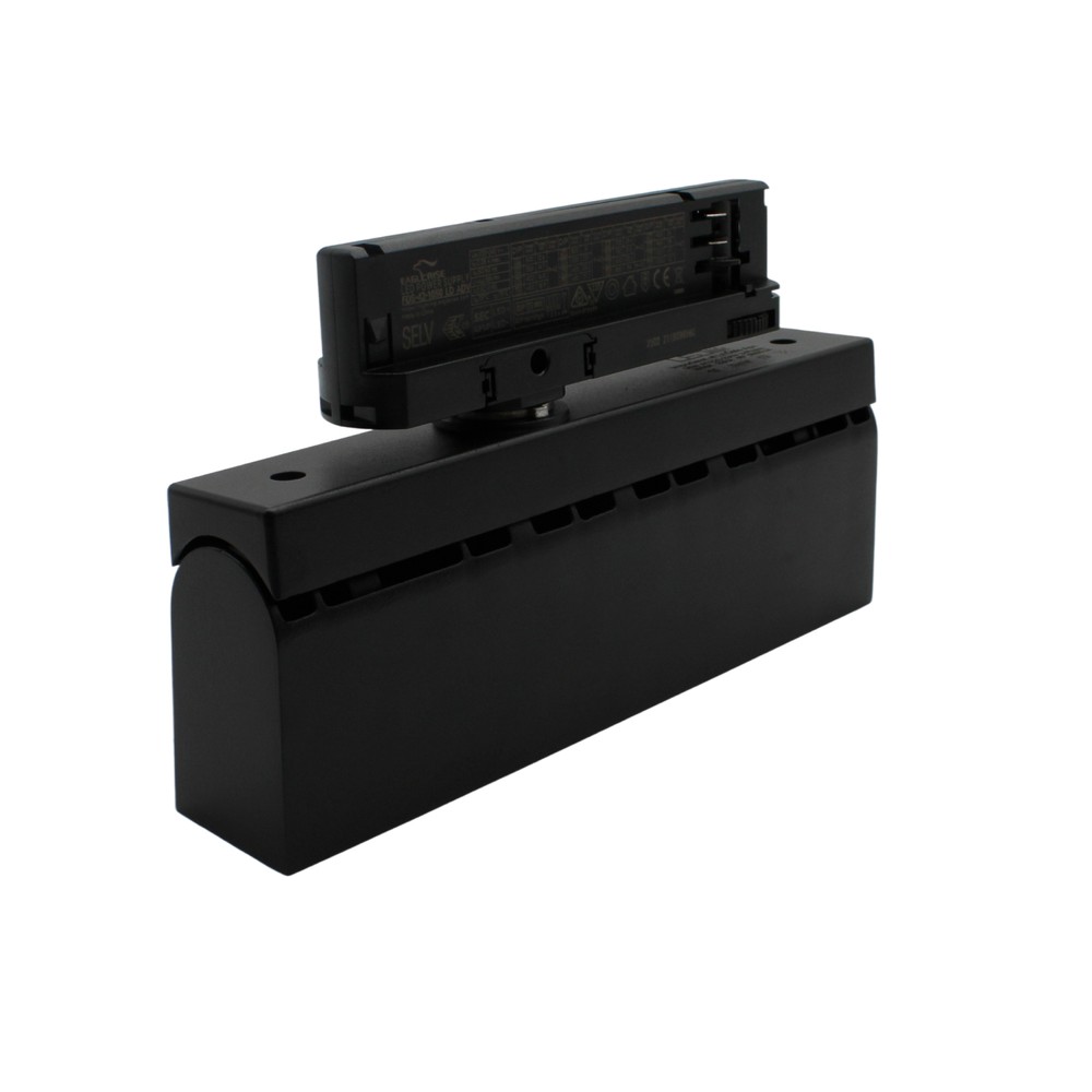 Justerbar LED lysskinne til 3-faset skinner, 36W, 23,5 cm, sort - LEDlife RA92, 230V input, 5500lm
