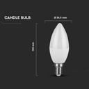 C37 LED Pære 3,7W E14 - Plastik, Samsung Chip, 3000K - 5 års garanti