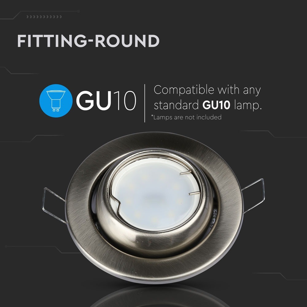 VIP GU10 lampe - rund, satin nikkel, elegant belysning til dit hjem