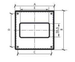 Vægflange - 155x155mm