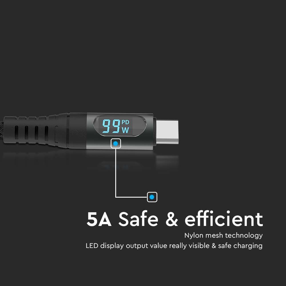 1m USB-C-kabel - sort