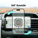Magnetisk mobilholder m. QI-opladning + bil-vent. clip