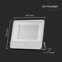 V-Tac 200W LED projektør - 185 lumen pr. watt, arbejdslampe, udendørs, vandtæt, højfarvegengivelse (RA70), 230V input