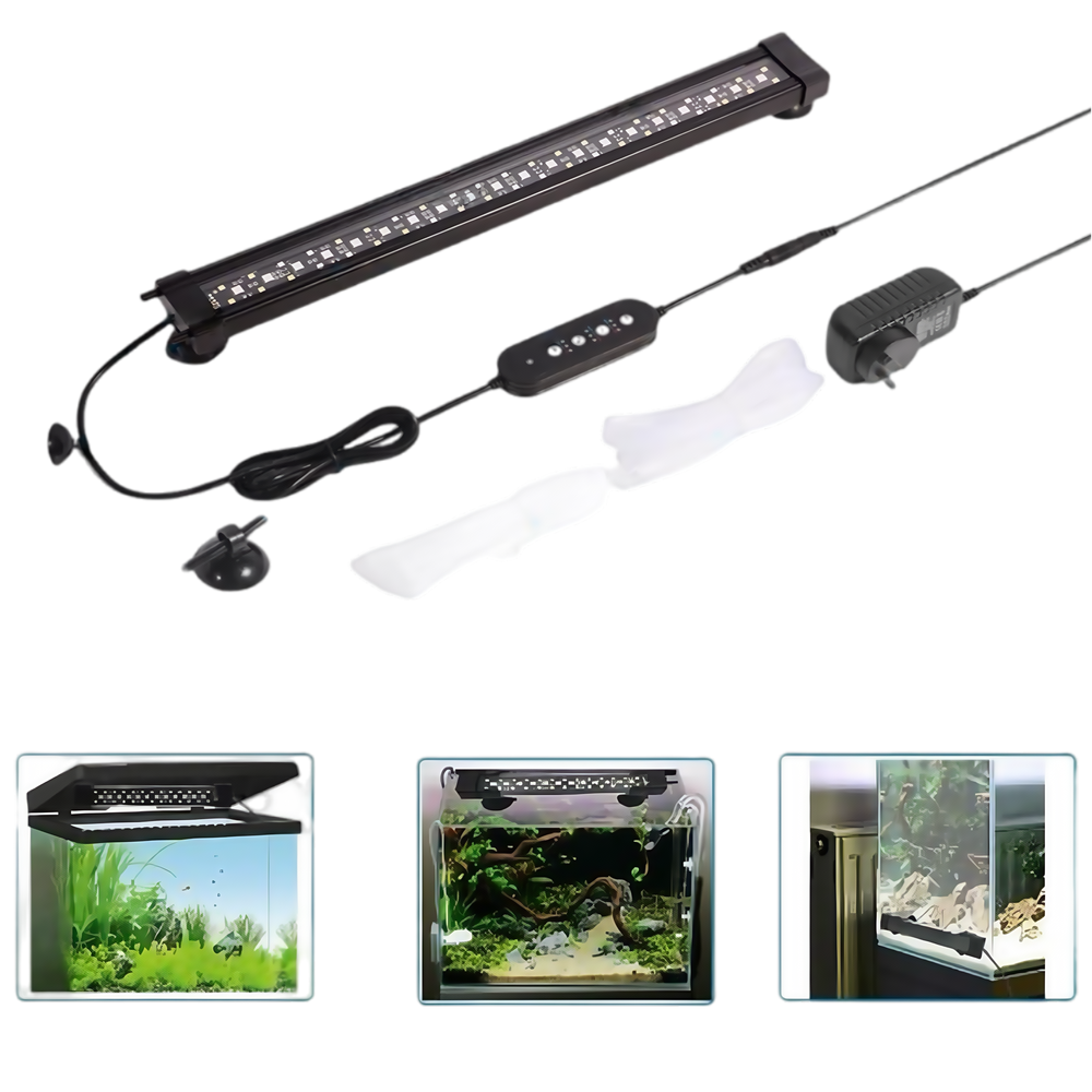 40 cm Akvarie Armatur - 12W, RGB+NW, Kan Bruges med Luftpumpe, IP68 Eksklusivt til Akvarier - Effektiv og Holdbar