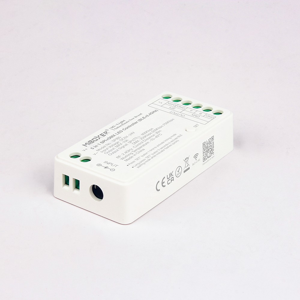 5i1 løbelys Bluetooth+DMX strip controller - RF, 12V/24V, RGB+CCT