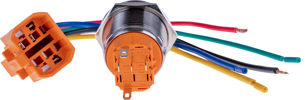 Trykkontakt - 1P ON-ON 3A/250V, GRØN LED