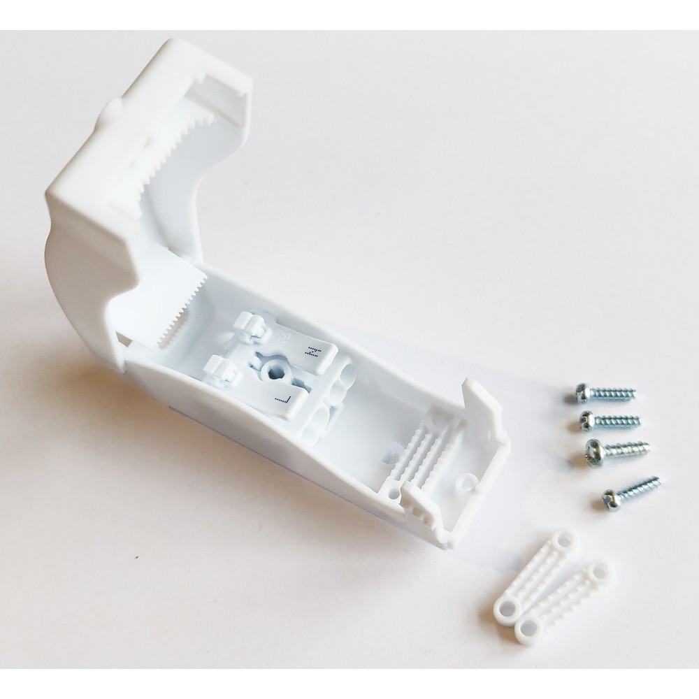 Hvid samleboks med quickconnector - 2-pol, aflastning, IP20, til indendørs brug