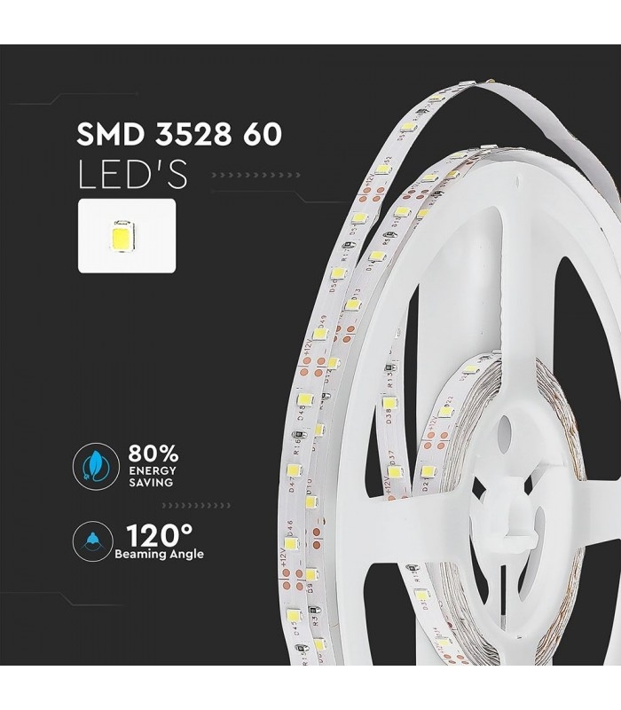 3,6W/m LED strip - 5m, blåt lys
