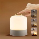 Opladelig LED bord/natlampe - Hvid, touch dæmpbar, 3i1, IP54 indendørs/udendørs