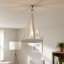 LED lanterne trekantet - Hvid, batteridrevet, IP54 til brug indendørs og udendørs, 1W, 100lm, RA80