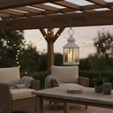 LED lanterne med flammeeffekt - Hvid firkantet batteri IP54 indendørs/udendørs - 1W 100lm RA80 IP54