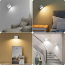 Genopladelig væglampe CCT - 4,5W, Hvid, rund, 360° roterbar, inde/ude, IP54, inkl. lyskilde