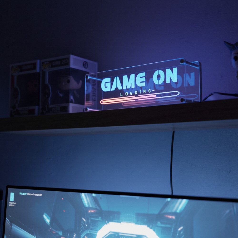 Neon LED RGBIC Bluetooth skilt til gaming med USB-indgang
