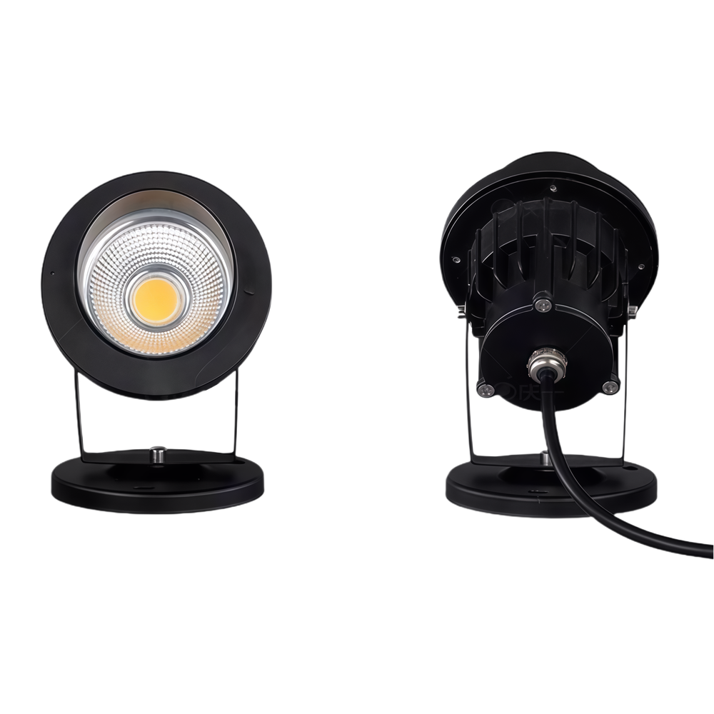 6W LED havelampe med spyd, sort finish, IP65-klassificeret, 12-24V, 450lm, erstatter 60W, RA82