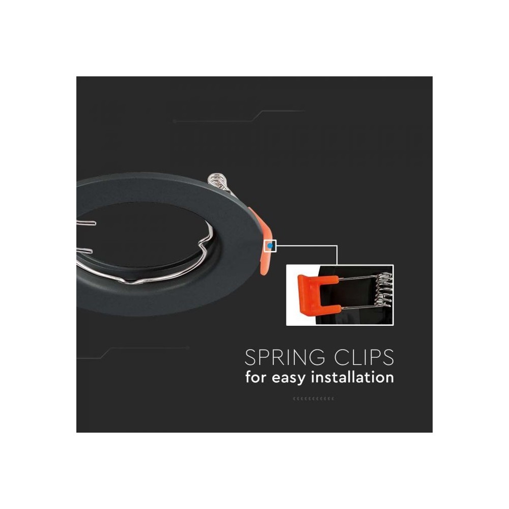 Sort downlight kit uden lyskilde - Ø8 cm, vælg MR16/GU10 fatning