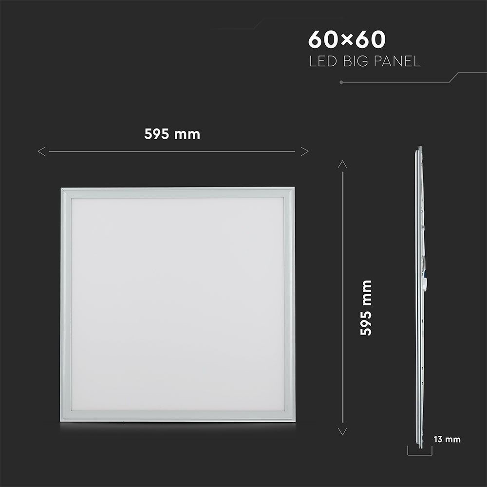 V-Tac 60x60 LED Panel - 32W, 4320lm, Hvid Kant, Erstatter 180W, RA80