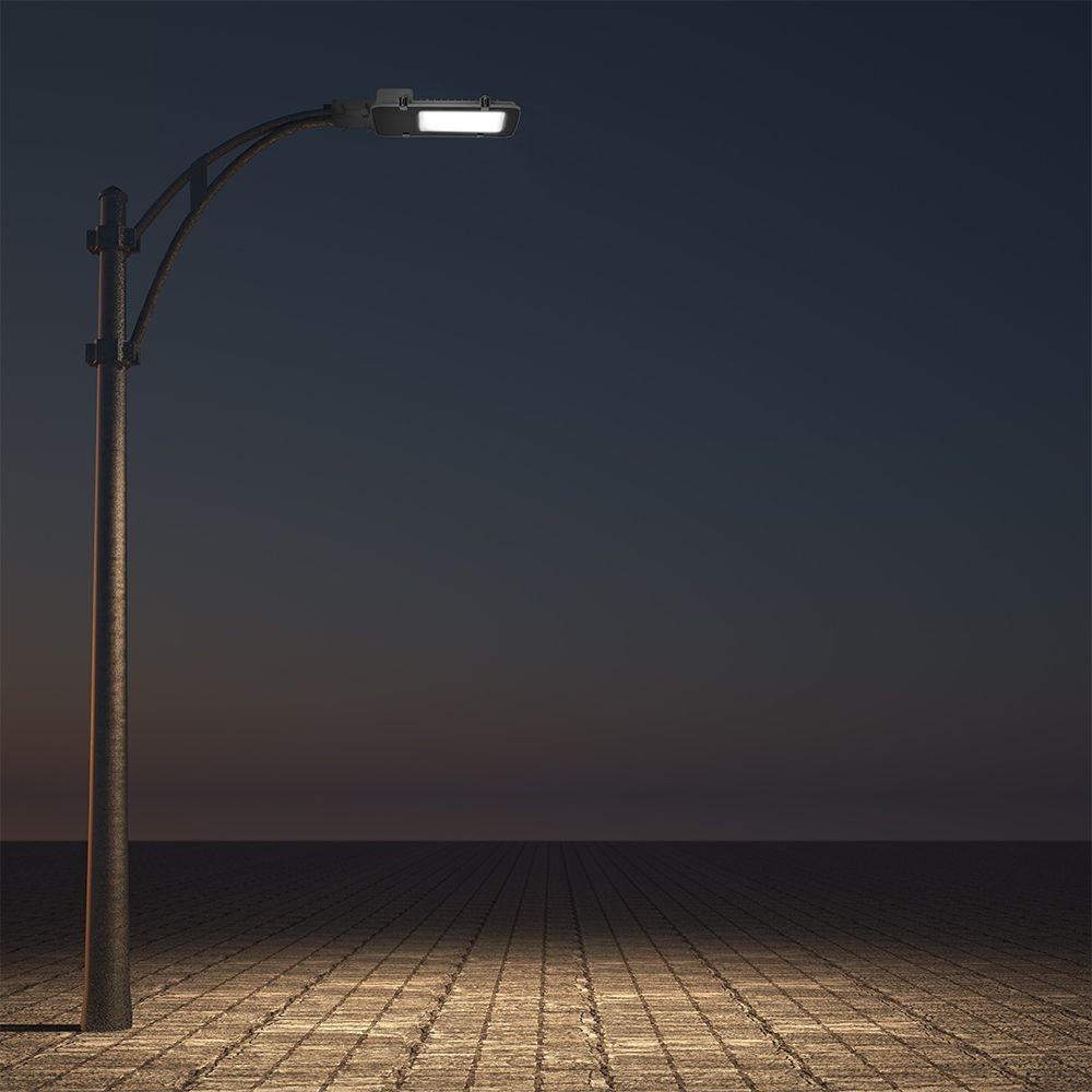 100W LED gadelygte med Samsung Chip, 4000K, grå hus - 5 års garanti