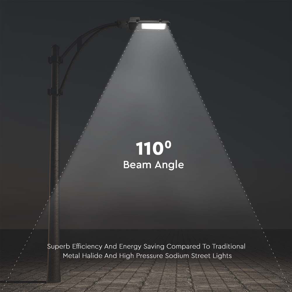 100W LED gadelygte med Samsung Chip, 4000K, grå hus - 5 års garanti