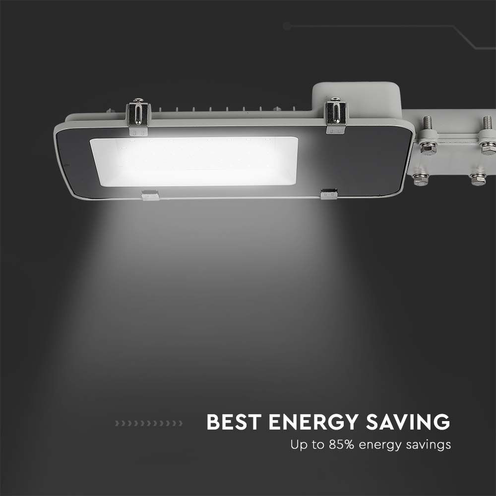 100W LED gadelygte med Samsung Chip, 4000K, grå hus - 5 års garanti