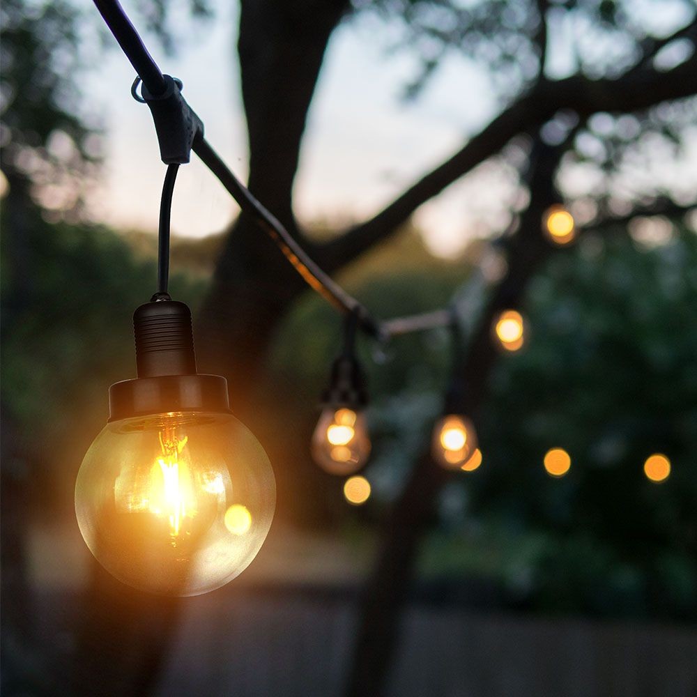 LED Lyssnor (3m) - Mat Sort IP65, med Pære (6 stk)