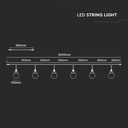 LED Lyssnor (3m) - Mat Sort IP65, med Pære (6 stk)