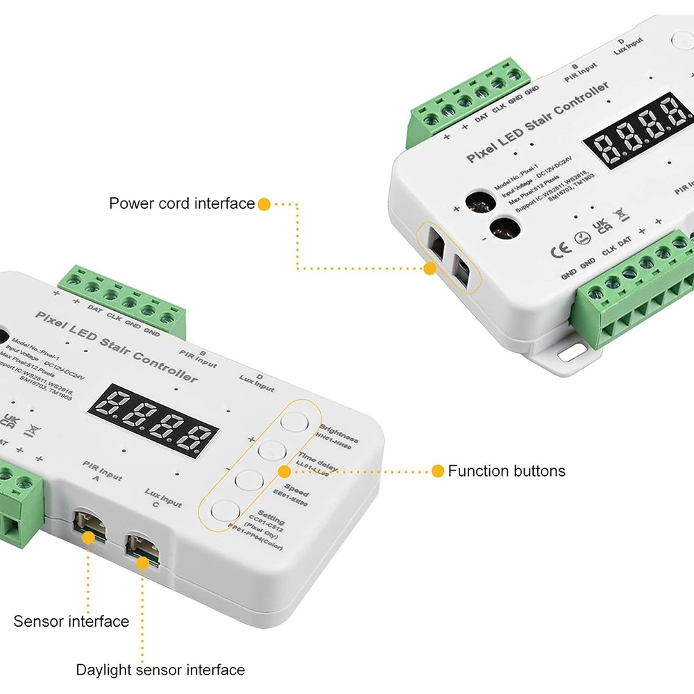 Trappe LED COB stripsæt - 2x5 meter, 12W, 24V, IP20, med sensor