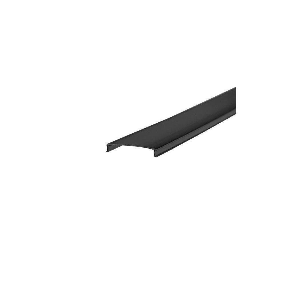 Aluminiumsprofil 50x20 til indbygning - 1 meter, sort, inkl. sort dæksel