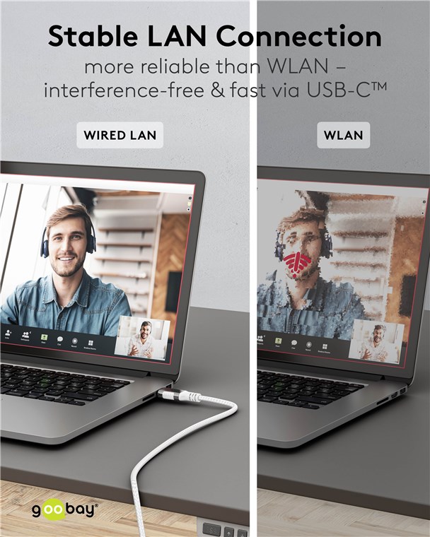 USB-C™ 3.1 til RJ45 netværkskabel, Hvid (5m)
