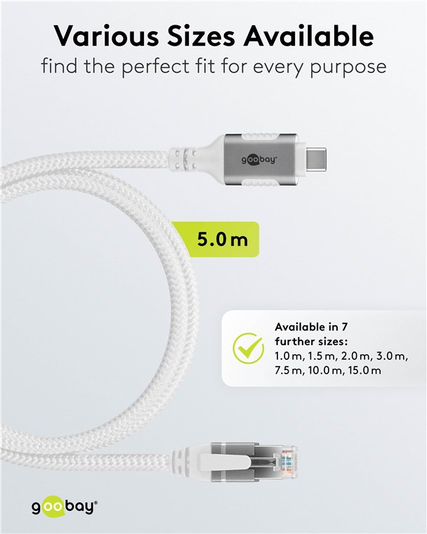 USB-C™ 3.1 til RJ45 netværkskabel, Hvid (3m)