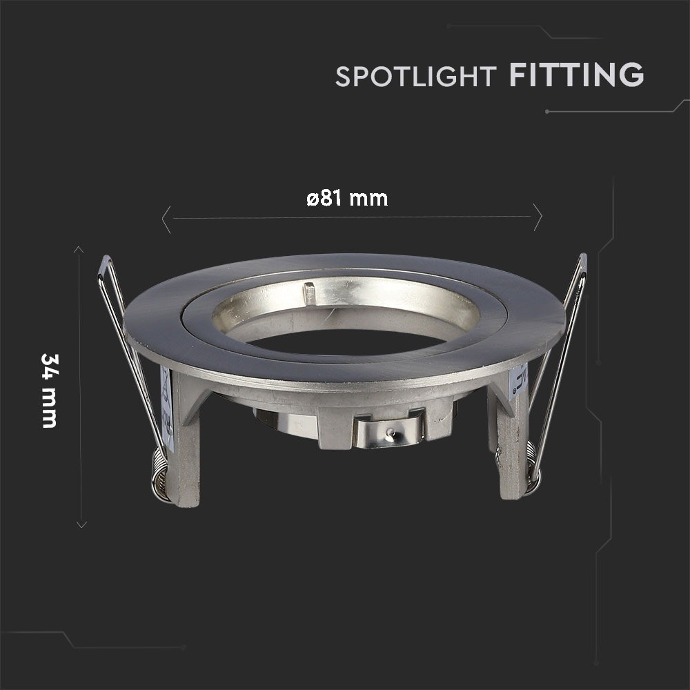 GU10 LED-pære rund - satin nikkelfinish