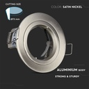 GU10 LED-pære rund - satin nikkelfinish