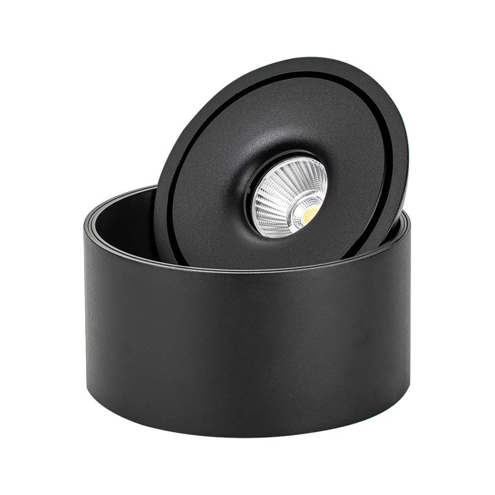 30W LED nedadrettet lys - Flad, COB, monteret, 3i1, sort hus, 28W effekt, 2500lm, RA90.