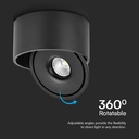 30W LED nedadrettet lys - Flad, COB, monteret, 3i1, sort hus, 28W effekt, 2500lm, RA90.