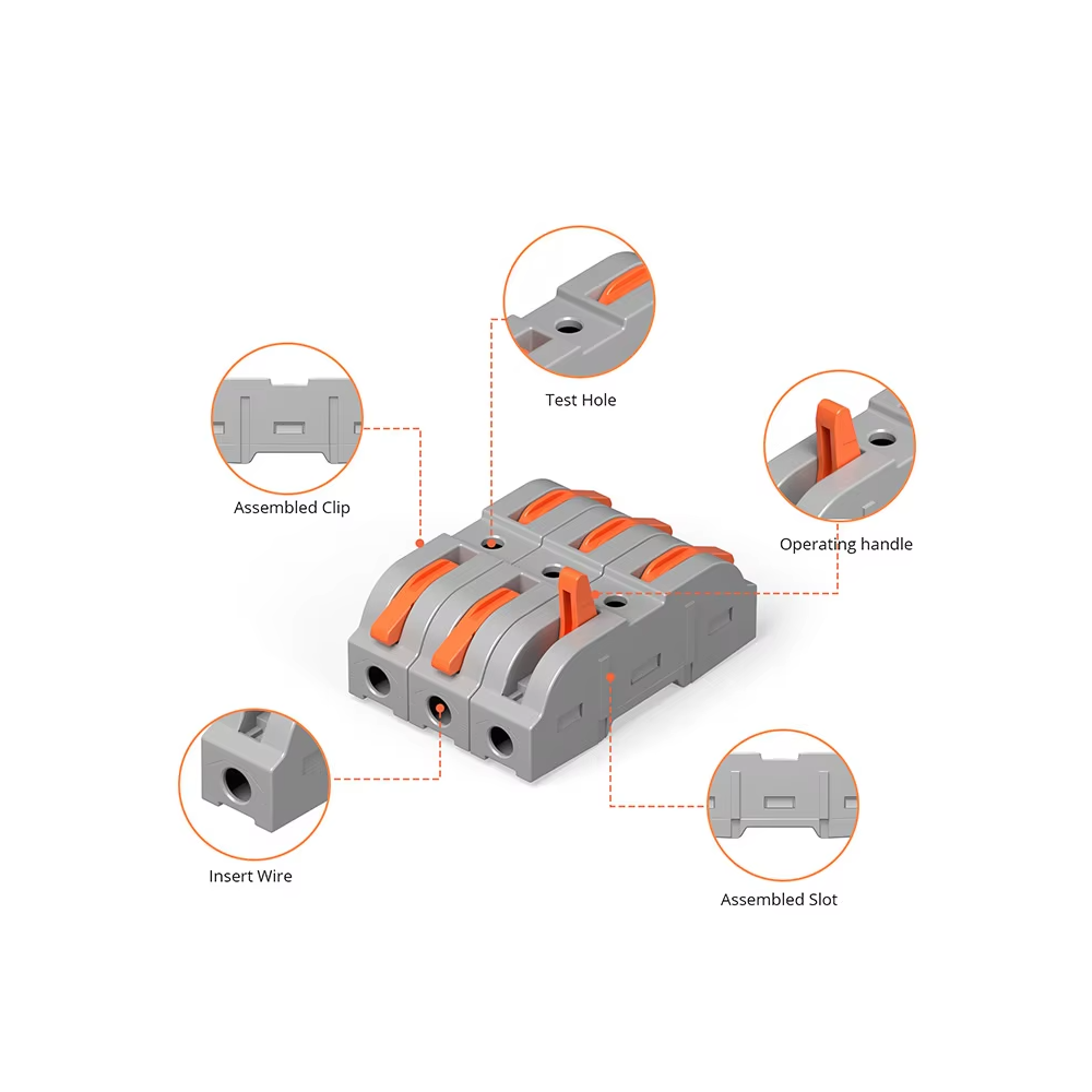 Muffe til skrueløs tilslutning af ledning 0,32-2,5mm2, 230V - 34 stk.