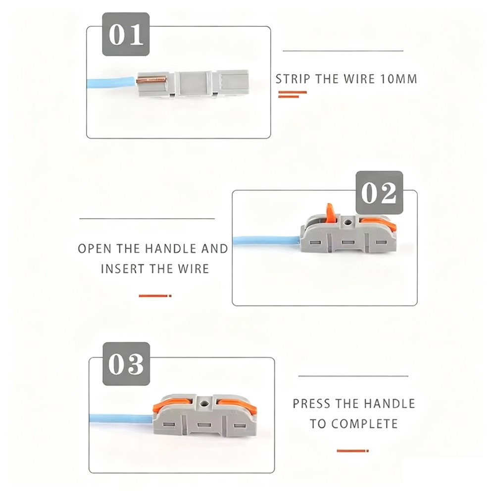 Muffe til skrueløs tilslutning af ledning 0,32-2,5mm2, 230V - 34 stk.