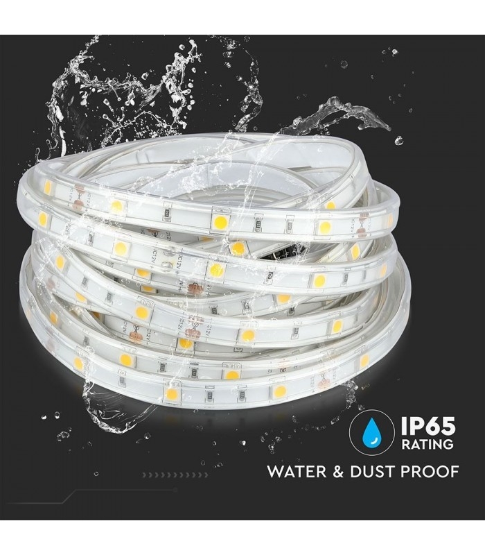 4.8W LED STRIP 6000K kold hvid IP65