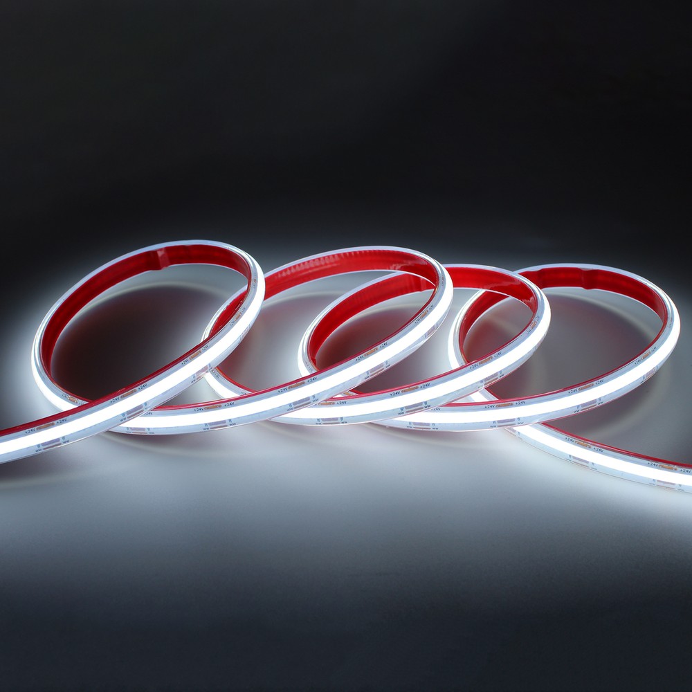 5m COB CCT LED strip RA90 - 20W/m, 24V, IP68, 576 LED pr. meter - Høj kvalitet, 20W/meter, 24V, Vandtæt IP68, 576 LED pr. meter, RA90 - Perfekt til belysning med naturlig farvegengivelse.