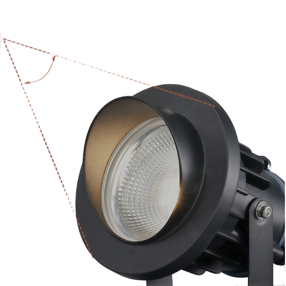 11W LED havelampe med spyd, sort finish, vejrbeskyttet IP65, til 12-24V strømforbrug. Ideel til udendørs belysning med 800lm lysstyrke.