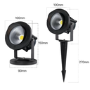 11W LED havelampe med spyd, sort finish, vejrbeskyttet IP65, til 12-24V strømforbrug. Ideel til udendørs belysning med 800lm lysstyrke.