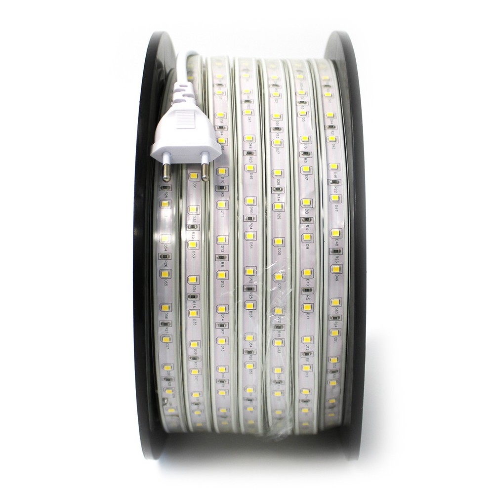 50m LED strip arbejdslys IP67, 60 LED/m, 5W/m, 500 lm/m, 125W, 230V, RA80, 12500lm