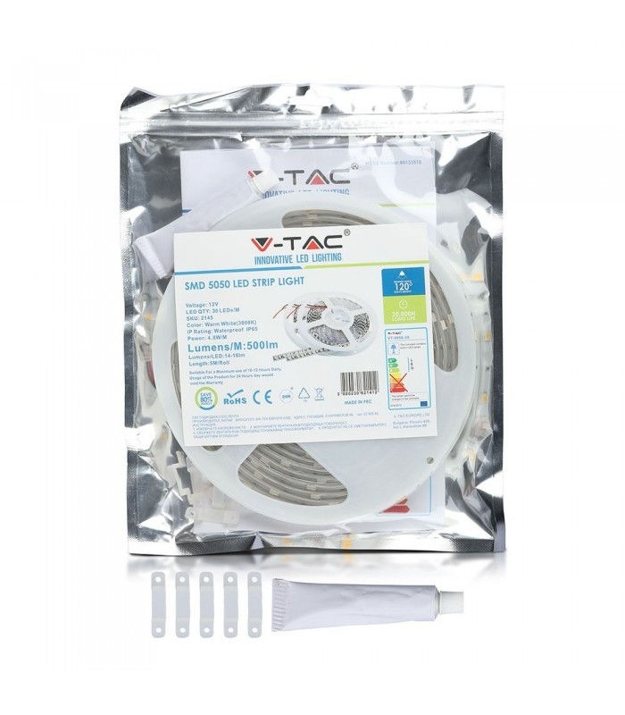 4.8W LED STRIP 3000K varm hvid IP65