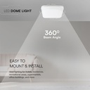 Samsung VT-18 LED Kuppel Lys 18W - 3000K, firkantet, hvid ramme, IP44, RA80 - 5 års garanti