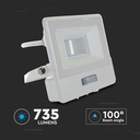 10W Projektør med PIR Sensor og Samsung Chip i Hvid Hus, 4000K, 1m Kabel