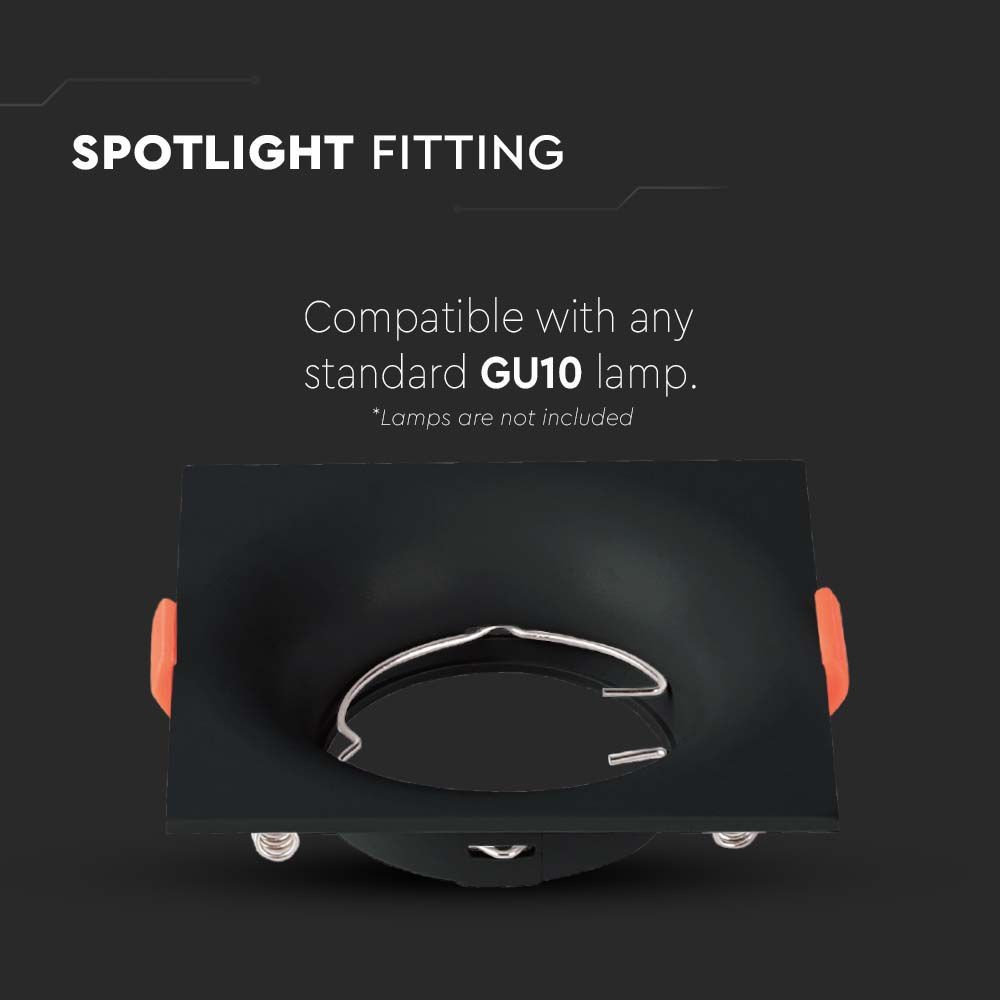 V-Tac Pro GU10 pære - kvadrat, sort, 3 års garanti