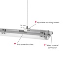 Limea T8 LED enkelttarmatur med 9W LED rør - IP65 vandtæt